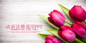 Template PPT Hari Valentine dengan latar belakang mawar yang halus