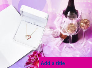 Valentine's Day wine necklace - holiday PPT template