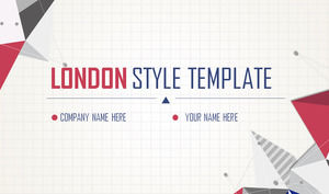 Vintage England color matching polygon background PPT template