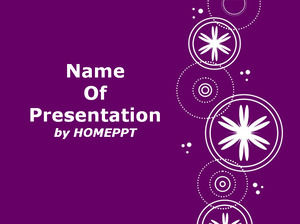 White Snowflakes over Purple Background powerpoint template