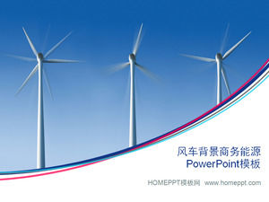 Template Power Energy PowerPoint fundo Windmill Power Generation