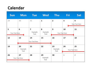 Układ kalendarza pracy Materiał szablonu PPT