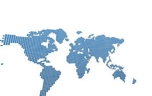 世界地圖主題，藍色小點的PowerPoint模板