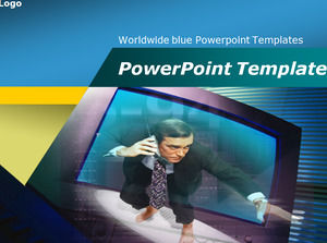 Worldwide PowerPoint template-uri albastre