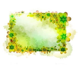 Yellow brown floral border PPT background picture