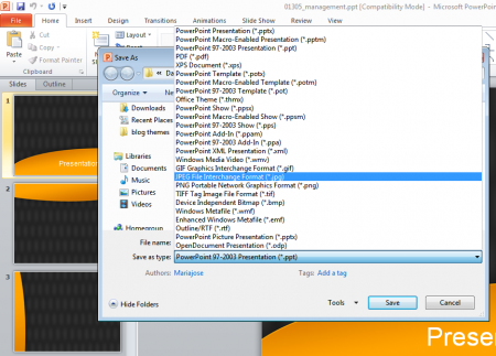 powerpoint export master slide