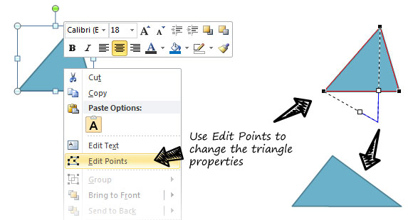 Powerpointで三角形の分類と図形を使用して三角形を作成します Powerpointで三角形の分類と図形を使用して三角形を作成します