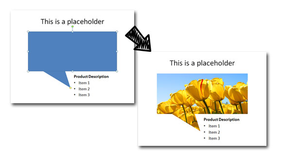 PowerPointスライドで埋め込みプレースホルダ