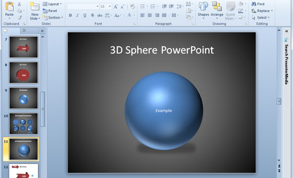 3d球體在powerpoint 10中 3d球體在powerpoint 10中