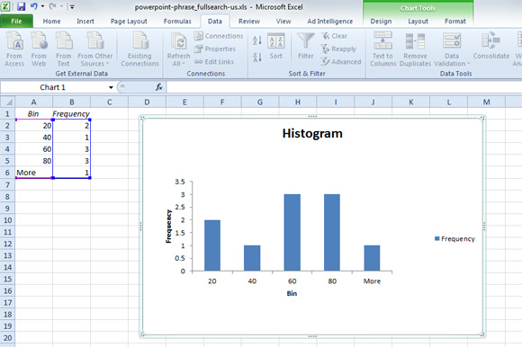 Гистограмма образец Excel