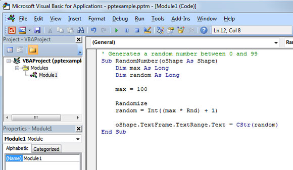 номер макроса PowerPoint
