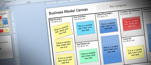 免費商業模式畫布模板PowerPoint 2010中