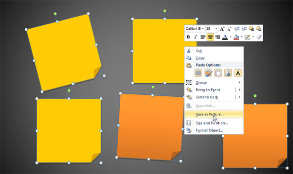 Powerpoint 10のと図形を使用して 付箋の写真を作成する方法