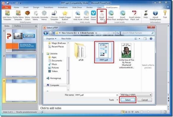 Как вставить пдф в презентацию в powerpoint как картинку