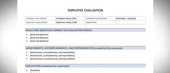 Freie Mitarbeiter Evaluation Template Fur Word