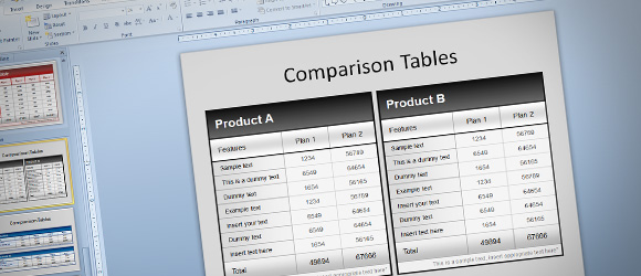 Freie Vergleichstabellen Der Vorlage Fur Powerpoint Prasentationen