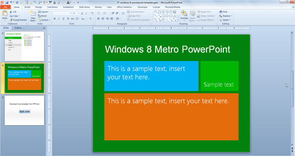 Wolny Windows 8 Metro PowerPoint Template