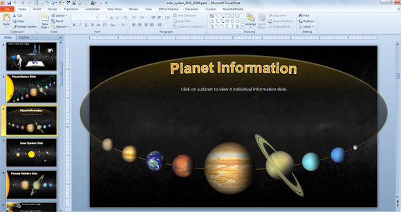 Animierte Sonnensystem Powerpoint Vorlage Fur Wissenschaft Und Astronomie Prasentationen