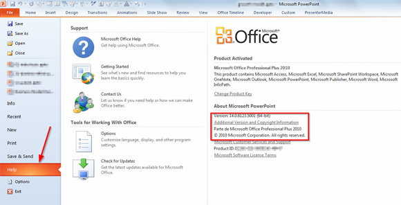 проверить версию Powerpoint