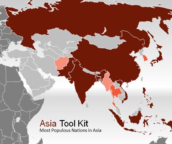 Powerpointプレゼンテーションのためにアジアマップテンプレート