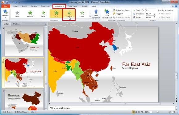 Asien Karte Vorlage Fur Powerpoint Prasentationen