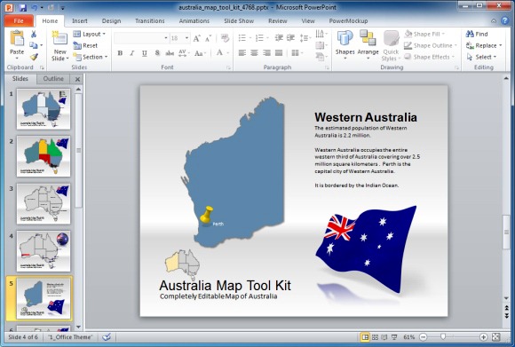 Australien Karte Vorlage Fur Powerpoint Prasentationen