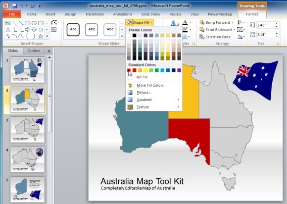 Australien Karte Vorlage Fur Powerpoint Prasentationen