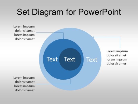 Powerpointのための無料のセット図 ベン図のテンプレート
