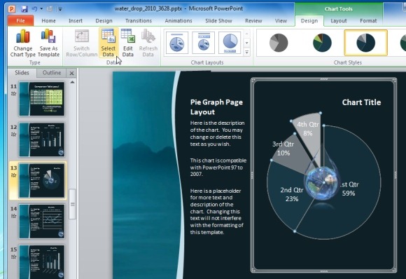 Animierte Wasser Tropfen Powerpoint Vorlage