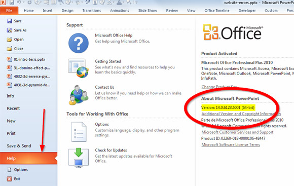 Cómo saber si el MS Office instalada es de 64 bits o 32 bits