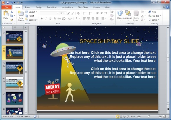 الرسوم المتحركة خيال علمي قالب Powerpoint للأطفال والعروض التعليمية