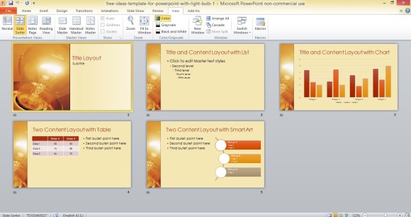 Freie Ideen Vorlage Fur Powerpoint Mit Gluhlampe