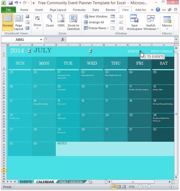 free-community-event-Planowanie-template-for-Excel-2