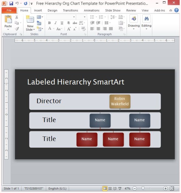 Freie Hierarchie Organigramm Vorlage Fur Powerpoint Prasentationen