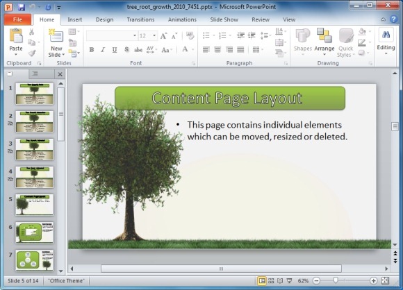 Animasi Pohon Dengan Template Roots Powerpoint