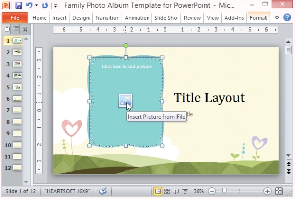 Powerpointのために家族のフォトアルバムテンプレート Powerpointのために家族のフォトアルバムテンプレート