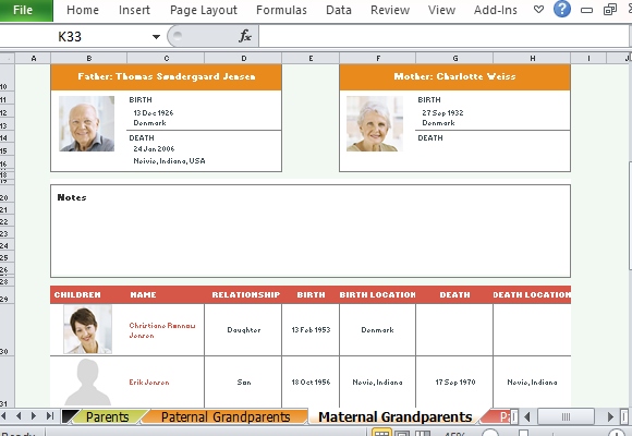 Zorganizuj wszystko-Family Tree-Informacje-in-Tabs