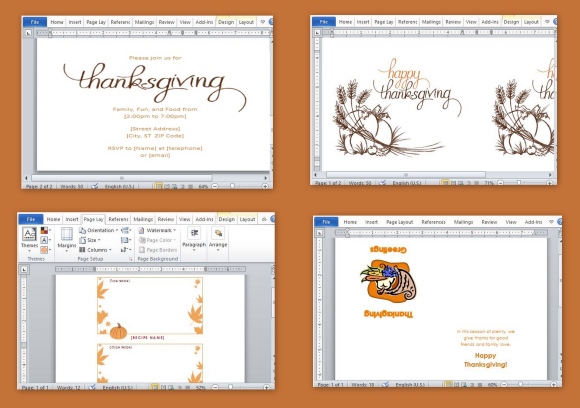 Bestes Thanksgiving Vorlagen Fur Microsoft Word