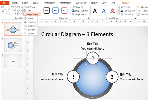 Combine Shapes PowerPoint 2013