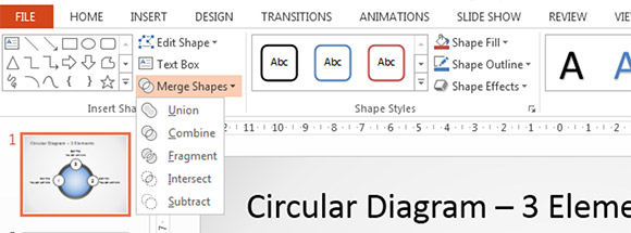 How to Combine Shapes (Union, Intersect, Subtract) in PowerPoint 2013