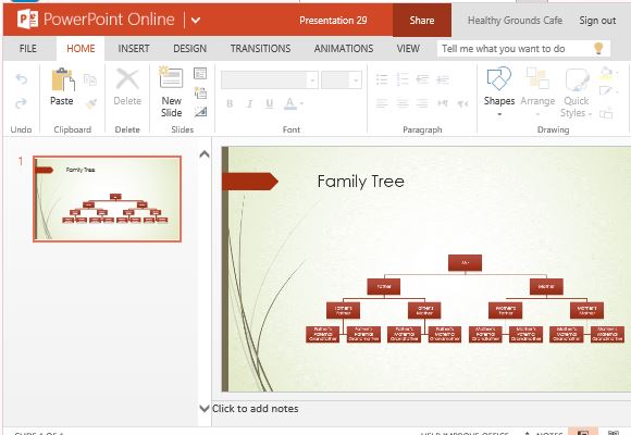 شجرة عائلة قالب الرسم البياني صانع بالنسبة لبرنامج Powerpoint اون لاين