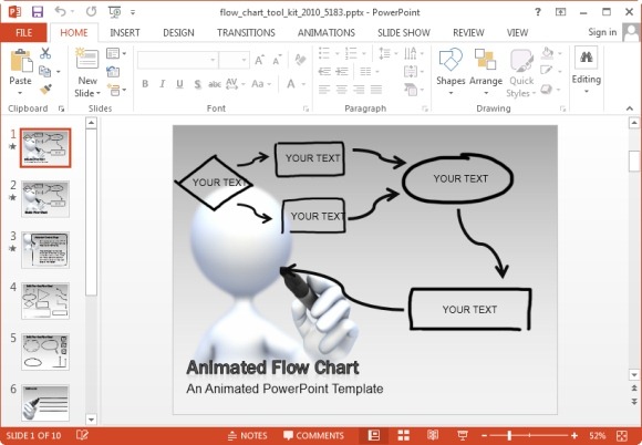 Modelli Maker Animato Diagramma Di Flusso Per Powerpoint E