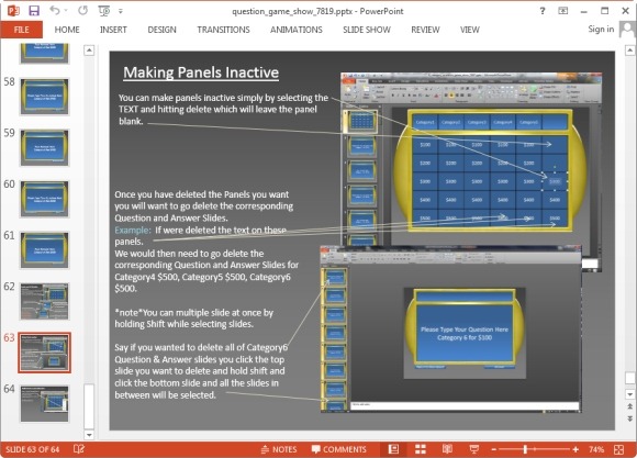 instructions for using jeopardy powerpoint template