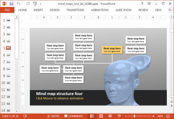 Animierte Mind Map Powerpoint Vorlage