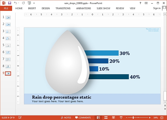 الرسوم المتحركة قطرات المطر قالب بالنسبة لبرنامج Powerpoint
