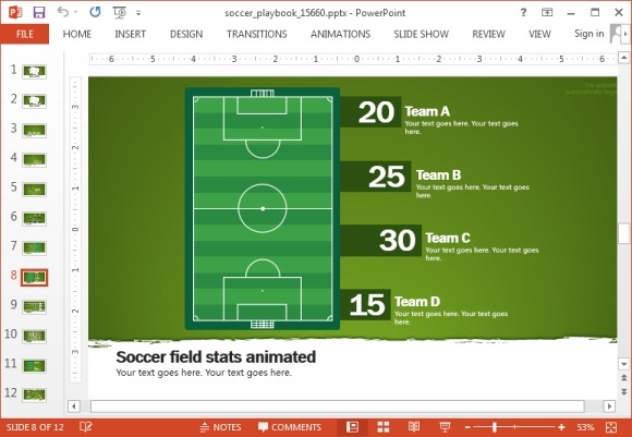 アニメーションサッカー脚本powerpointのテンプレート アニメーションサッカー脚本powerpointのテンプレート