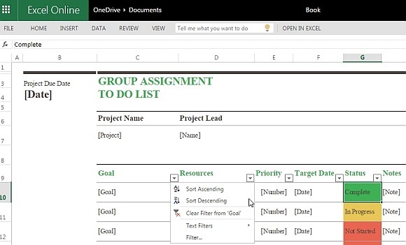 Gruppenzuordnung Aufgabenliste Vorlage Fur Excel Online