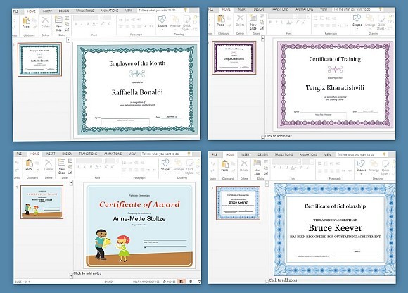 Cele mai bune template-uri certificate pentru PowerPoint