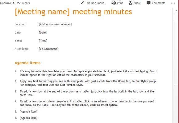 Template For Meeting Minutes In Word from www.homeppt.com