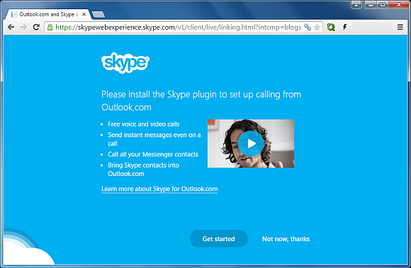 Skype คุยตอนนี้ที่มีจำหน่ายใน Outlook.com และวันไดรฟ์